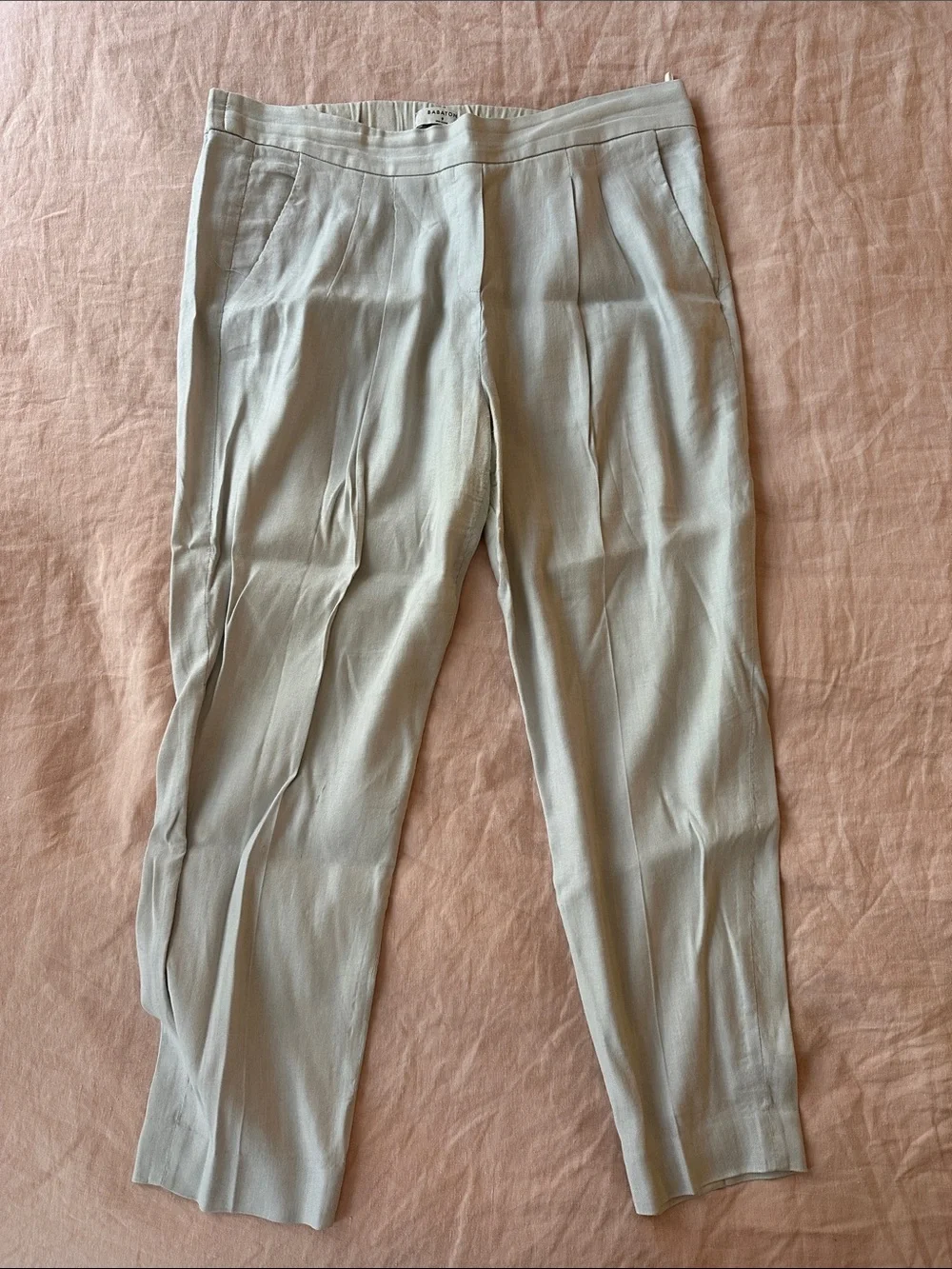 Womens eggshell Pleated linen Pants - Babaton Aritzia